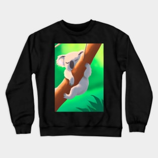 A koala hanging from a tree Crewneck Sweatshirt